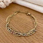 Pulsera de acero y turmalina “Milo”-Pulseras-Instants Plaisirs • Joyas-Instants Plaisirs | Joyas