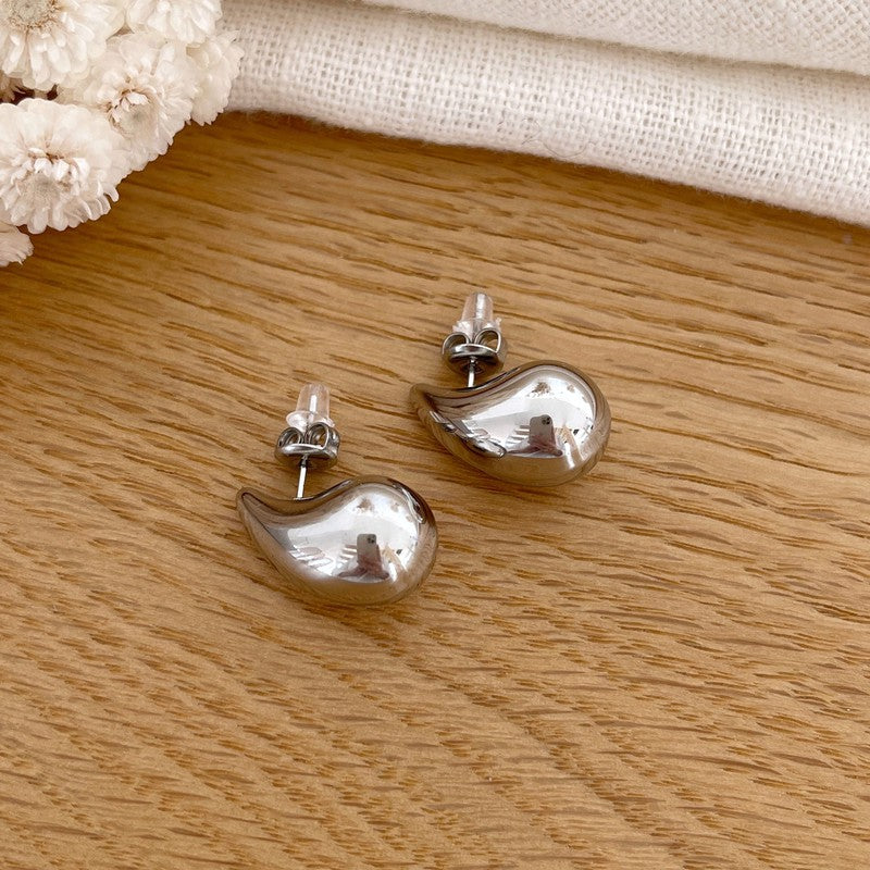 Boucles d'oreilles "Mini Gaia" acier argenté-Boucles d'oreilles-instants-plaisirs-Instants Plaisirs | Bijoux
