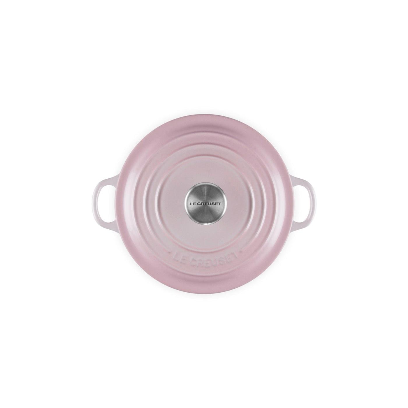 Round Traditional Casserole - Enamelled Cast Iron - 20cm - Shell Pink - Stainless Steel Knob
