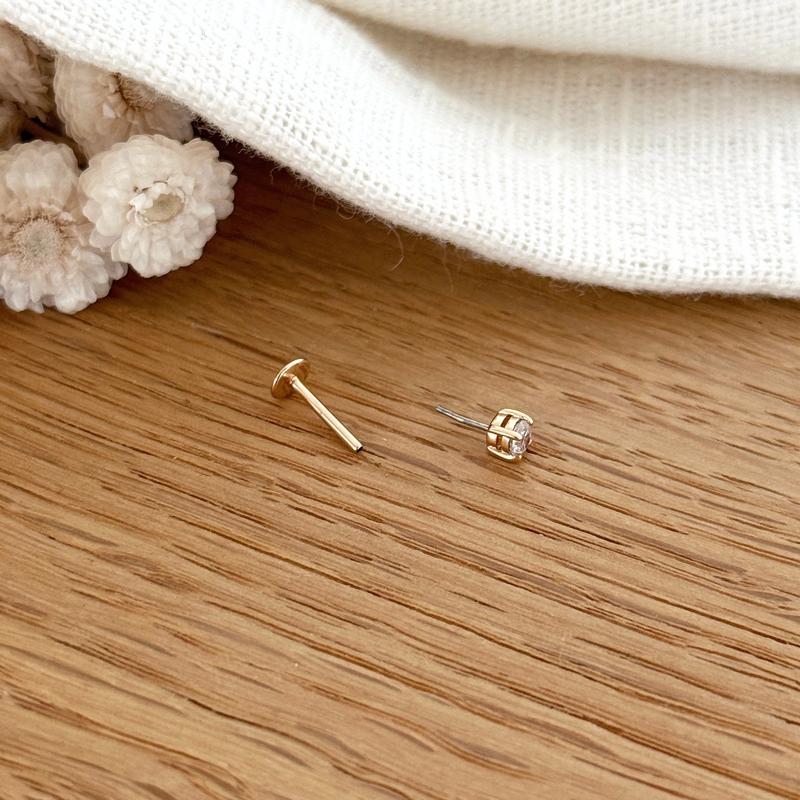 Piercing Oreille "Dani" Plaqué Or