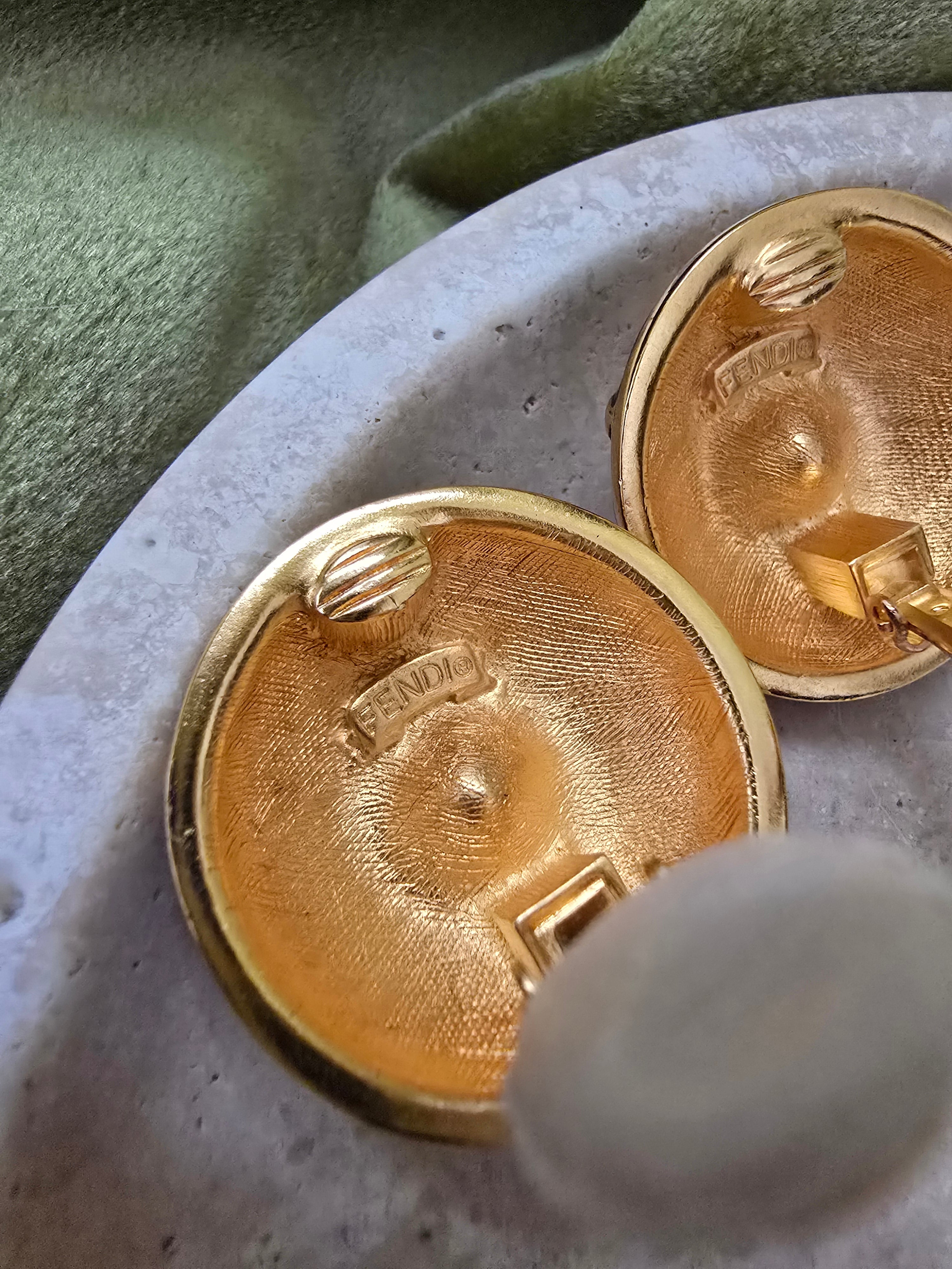 Fendi Boucles D'Oreilles Clips Vintage 1990S