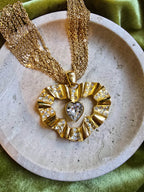 Collier Givenchy Vintage Maxi Pendentif Cœur Et Multi-Chaînes