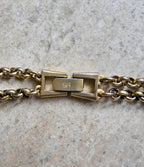 Vintage Sonia Rykiel Gold-Plated Necklace - Interlocking Links and Clear Oval Rhinestones