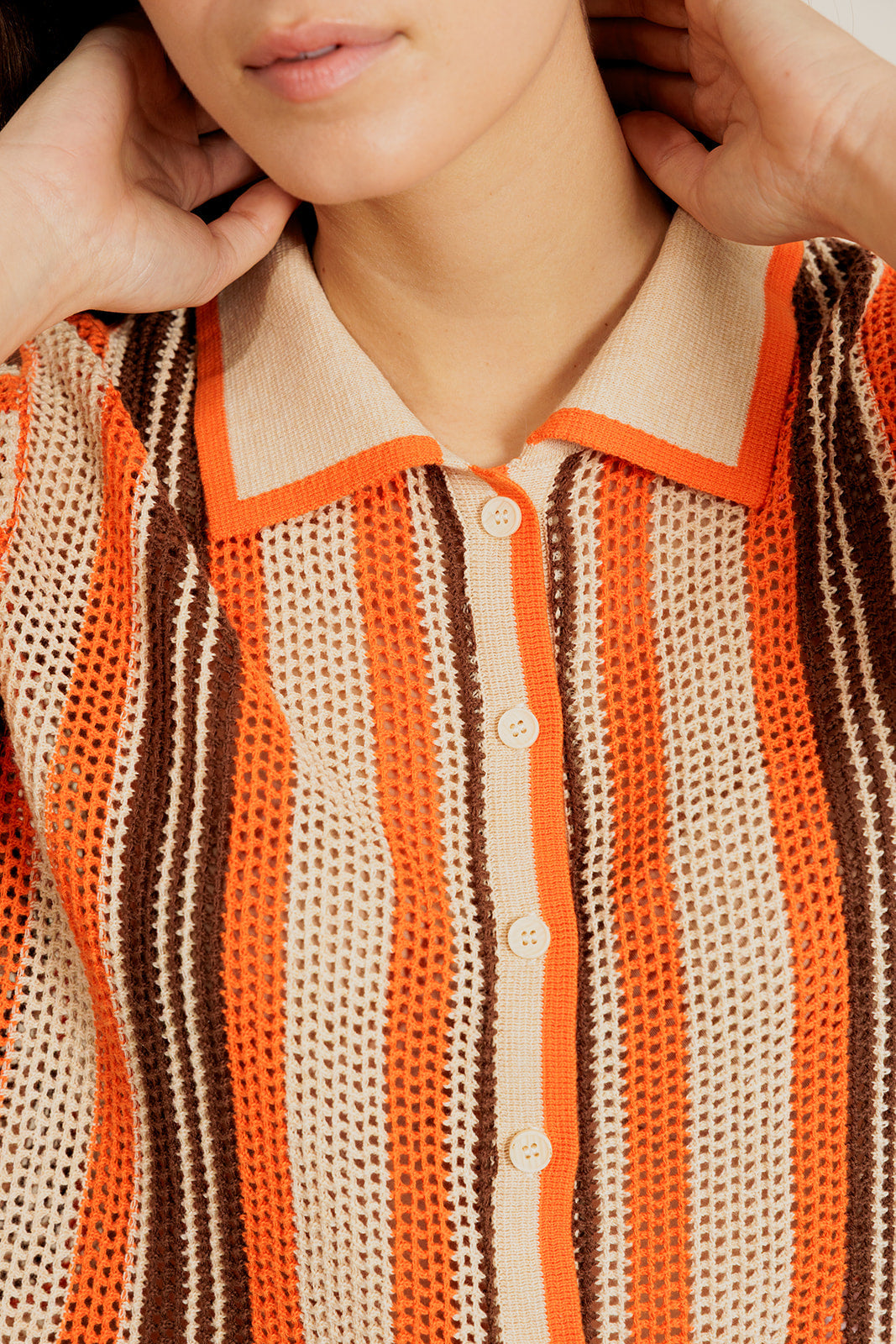 T-shirt Dalenor - Beige/Arancione