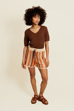Aelinne Shorts - Beige/Orange