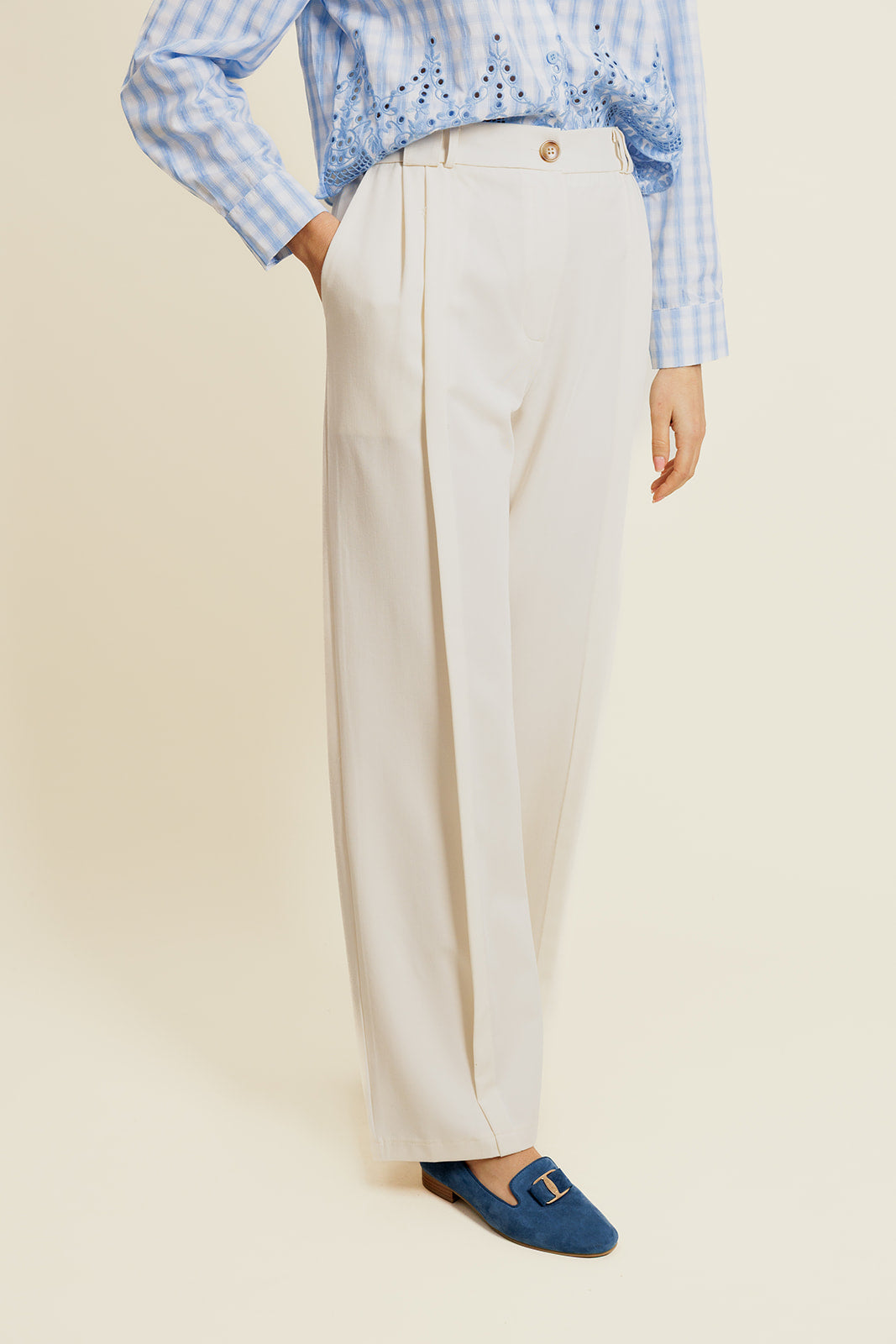 Pantaloni Ophélie - Ecrù