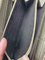Portefeuille Gucci Cuir Grainé Doré Bamboo Zippy