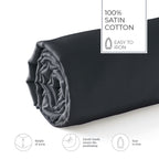 Uni - Drap-Housse - Satin De Coton - Gris 03