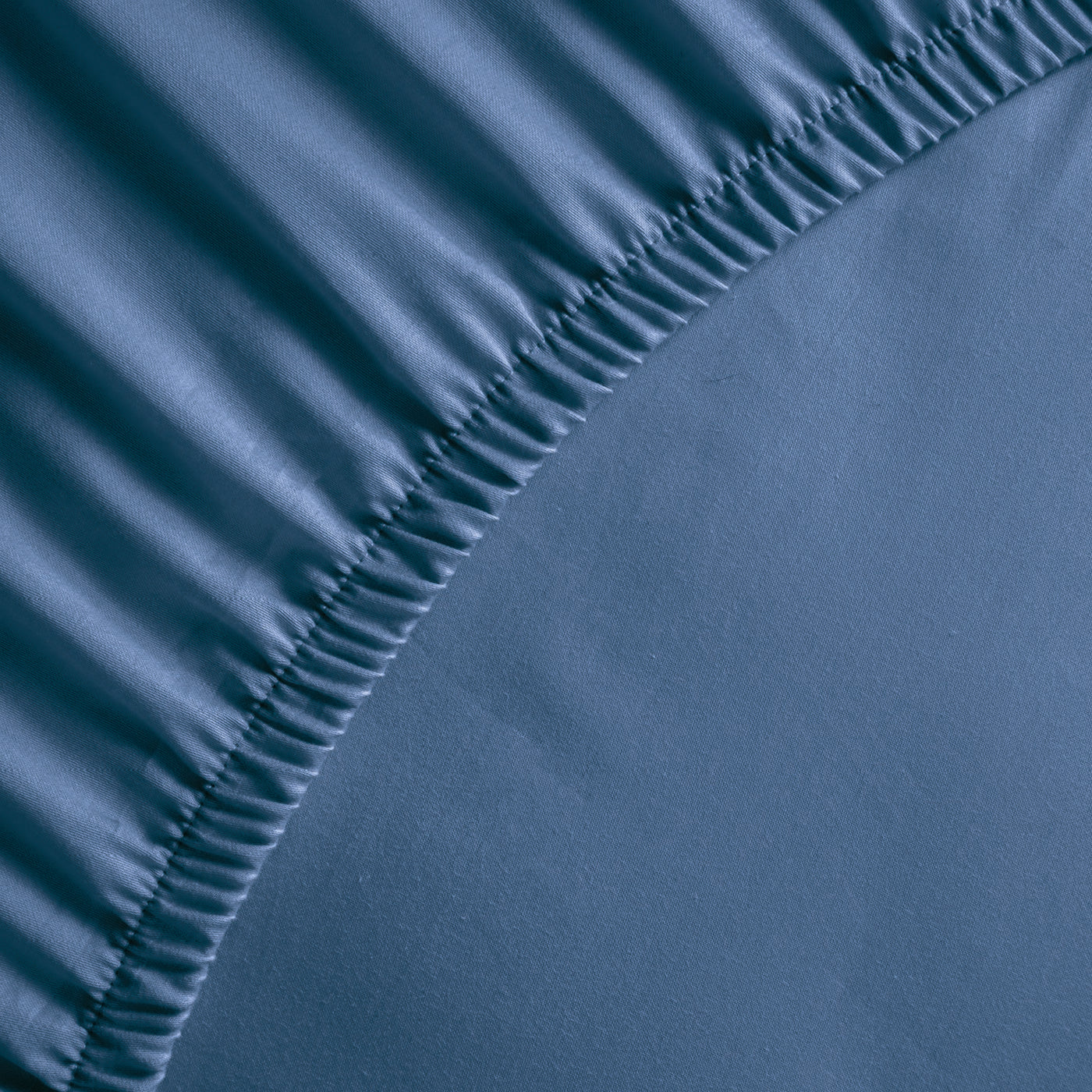 Uni - Drap-Housse - Satin De Coton - Bleu 06