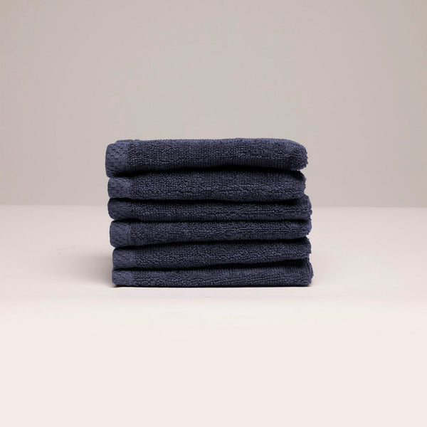 Oasis - Gant De Toilette Coton Peigné Lt - Bleu Foncé