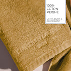 Oasis - Drap De Bain Coton Peigné Lt - Jaune Moutarde