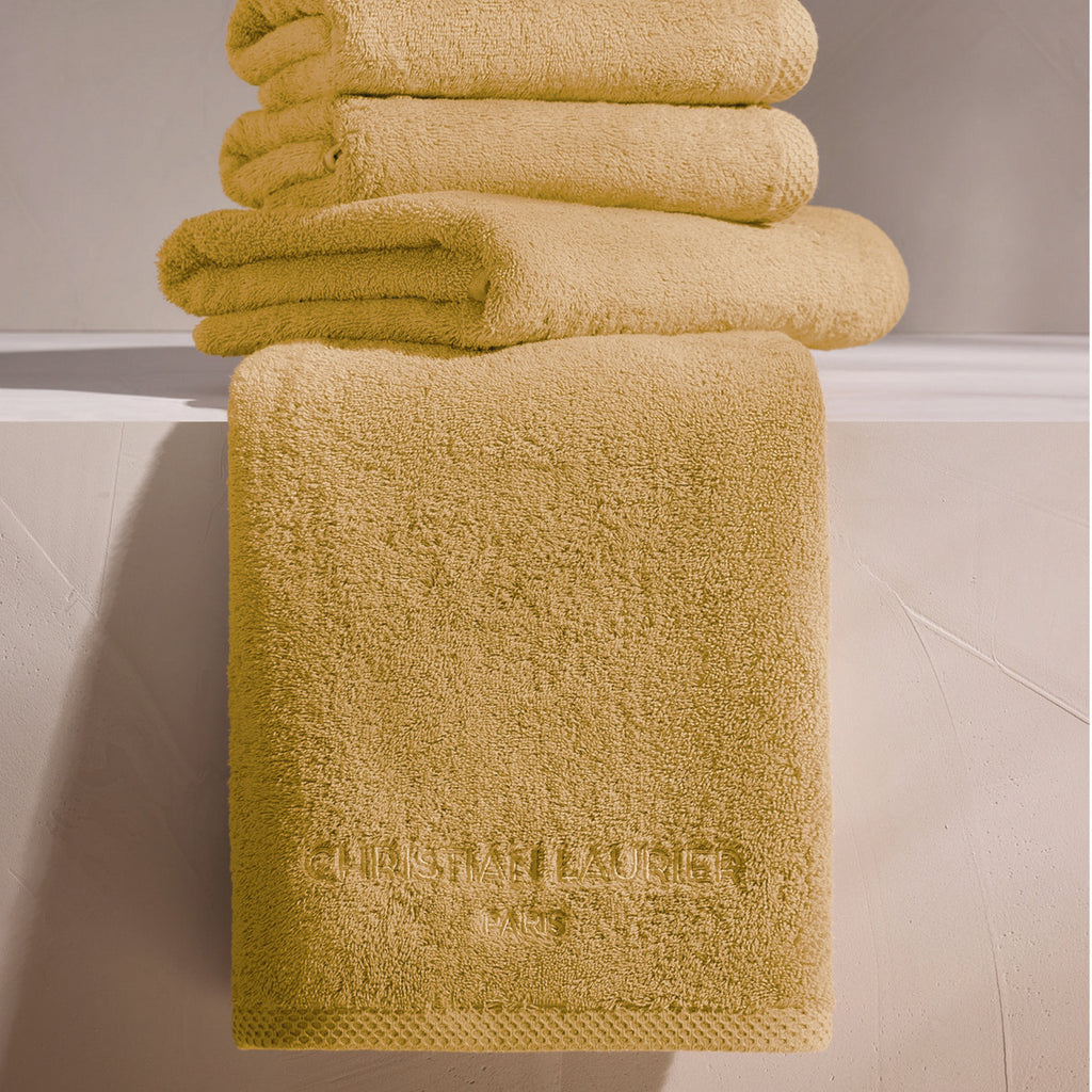 Oasis - Drap De Bain Coton Peigné Lt - Jaune Moutarde
