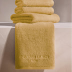 Oasis - Drap De Bain Coton Peigné Lt - Jaune Moutarde