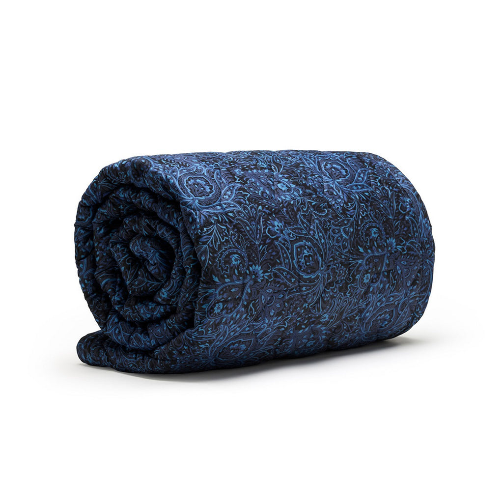 Eclipse Fleuri - Bedspread - Cotton Satin - Blue