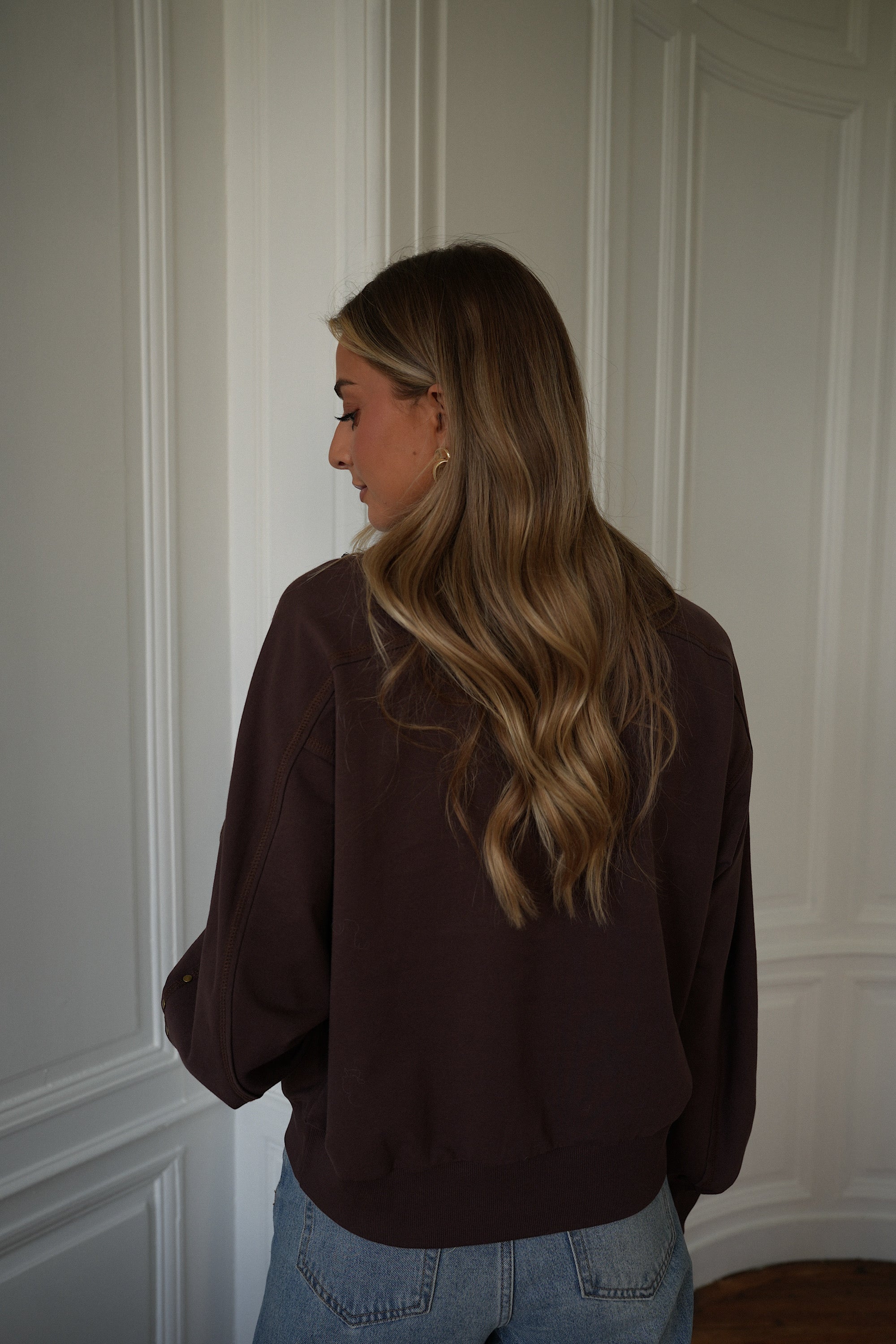 Sweat-Shirt Clouté Victoria - Chocolat