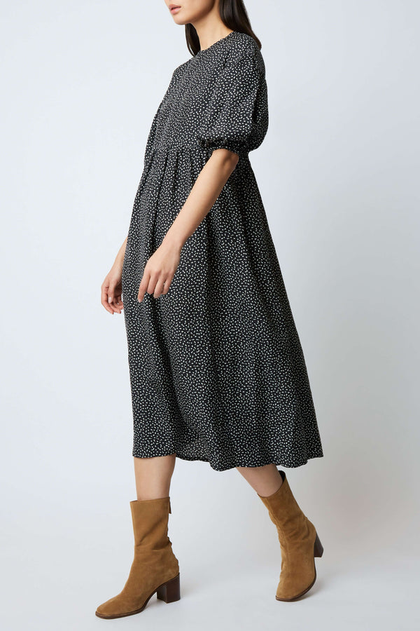 Vestido Tams Tic tac - geométrico NEGRO