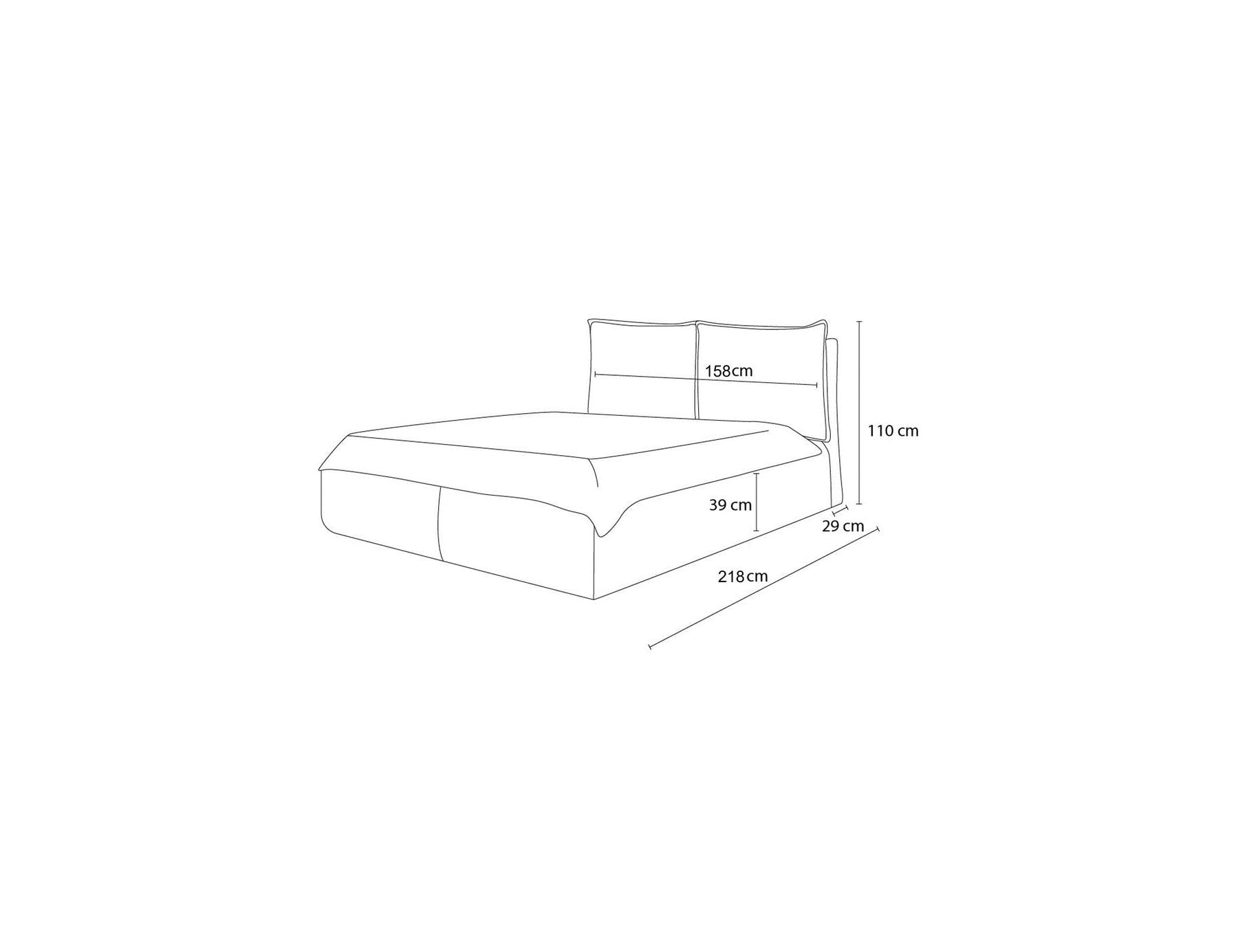 Garance - Ottoman Bed with Pillow-Effect Headboard