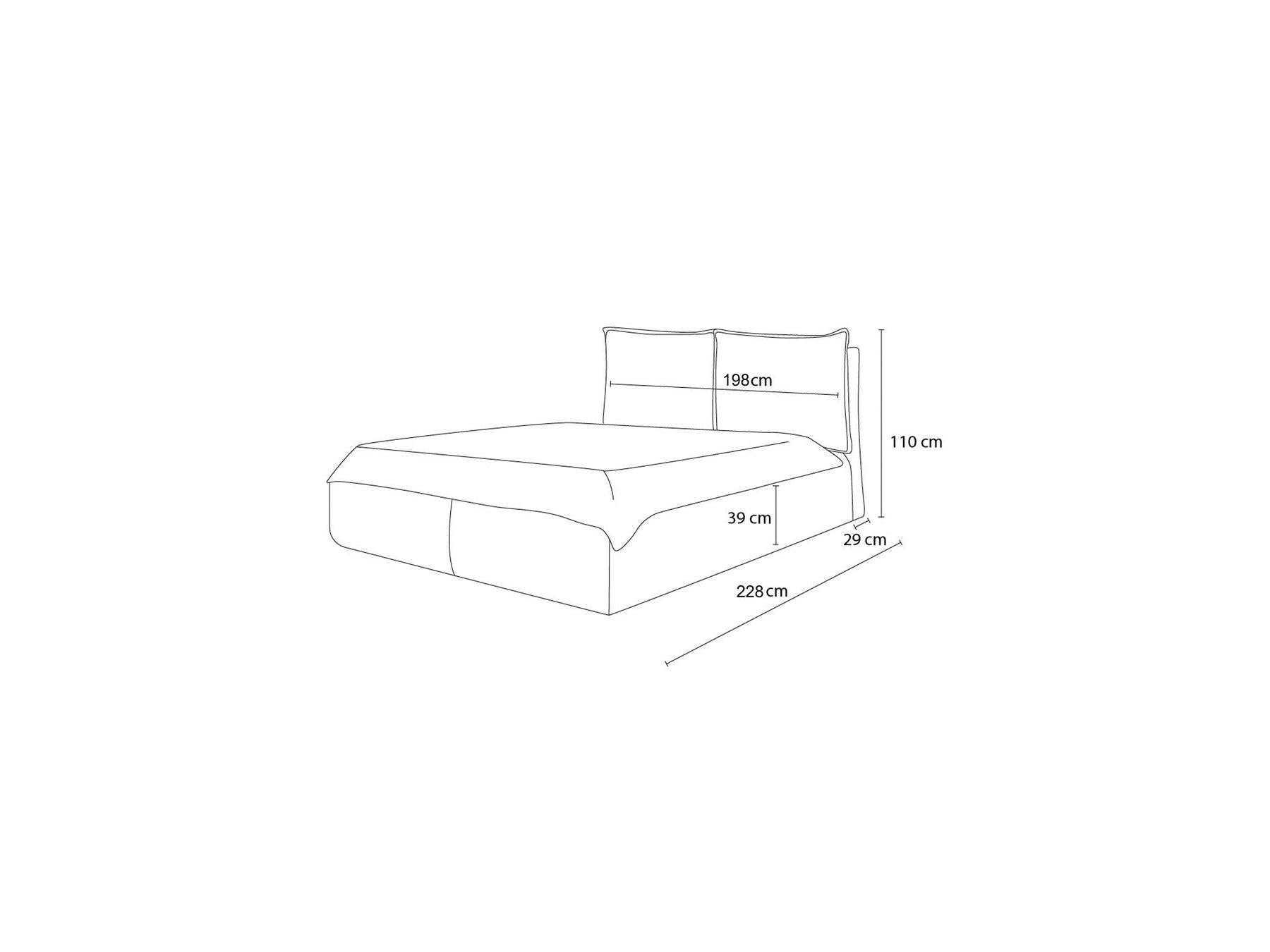 Garance - Ottoman Bed with Pillow-Effect Headboard