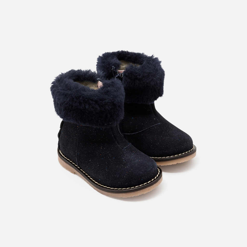 Fur-Lined Boots - Navy - Girl