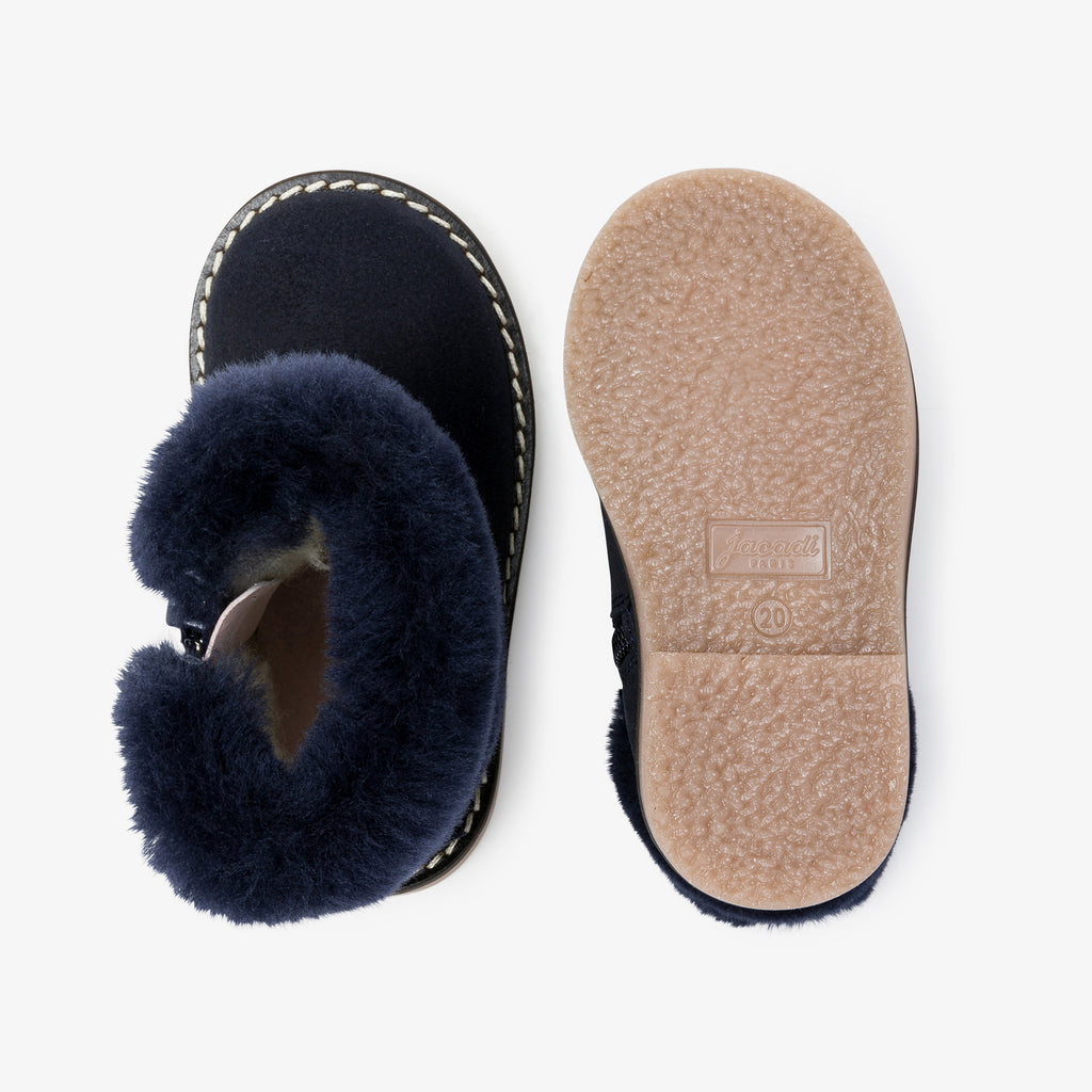 Fur-Lined Boots - Navy - Girl