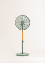 Air Stand Wood - Ventilateur Sur Pied Réglable Oscillant De Style Rétro 50 W - Hauteur Réglable - Vert Sauge
