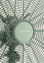 Air Stand Wood - Ventilateur Sur Pied Réglable Oscillant De Style Rétro 50 W - Hauteur Réglable - Vert Sauge