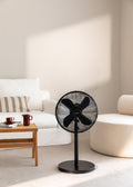 Air Stand Easy - 50W Oscillating Adjustable Pedestal Fan - Black
