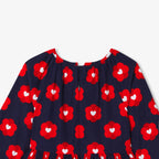 Robe Avec Manches - Marine/Multico - Fille
