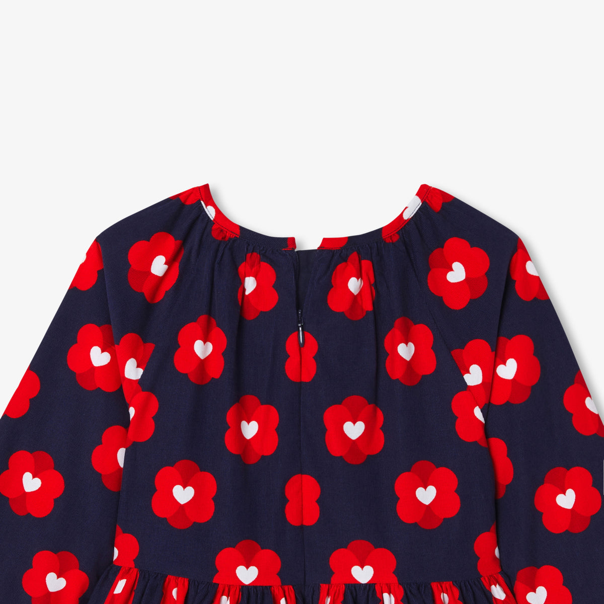 Robe Avec Manches - Marine/Multico - Fille