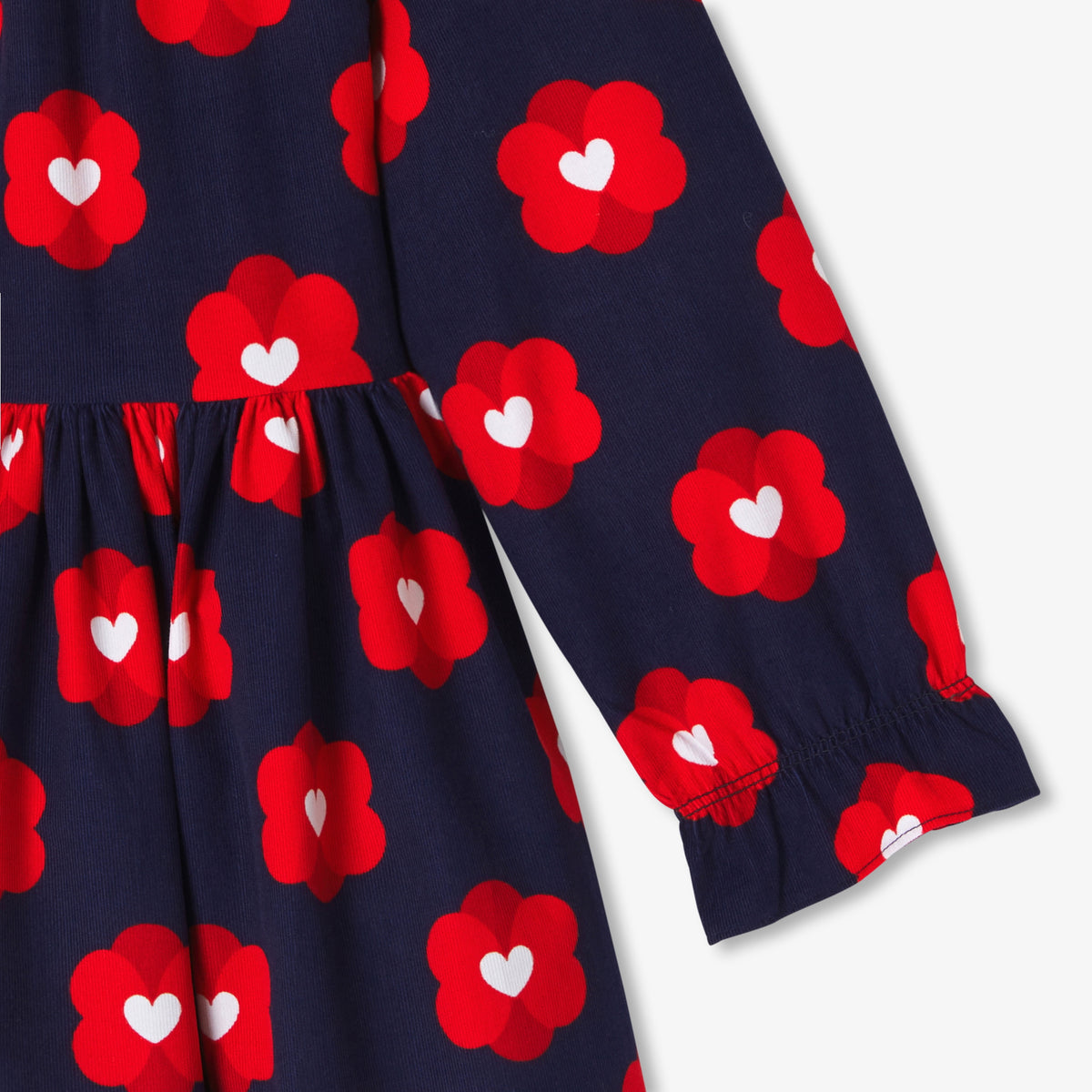 Robe Avec Manches - Marine/Multico - Fille
