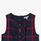 Robe Chasuble/ Ss Mches - Marine/Rouge - Fille