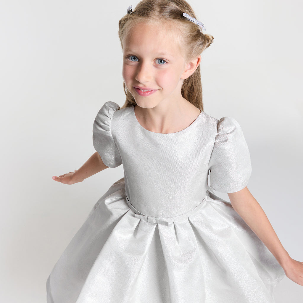 Robe Avec Manches - Argent - Fille