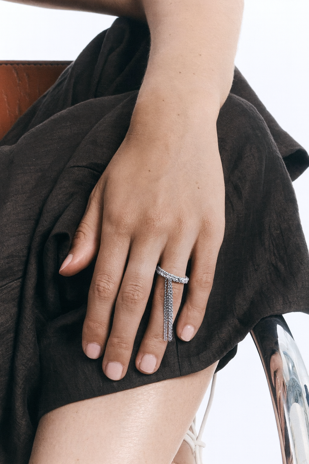 Anillo Berenice con baño de paladio