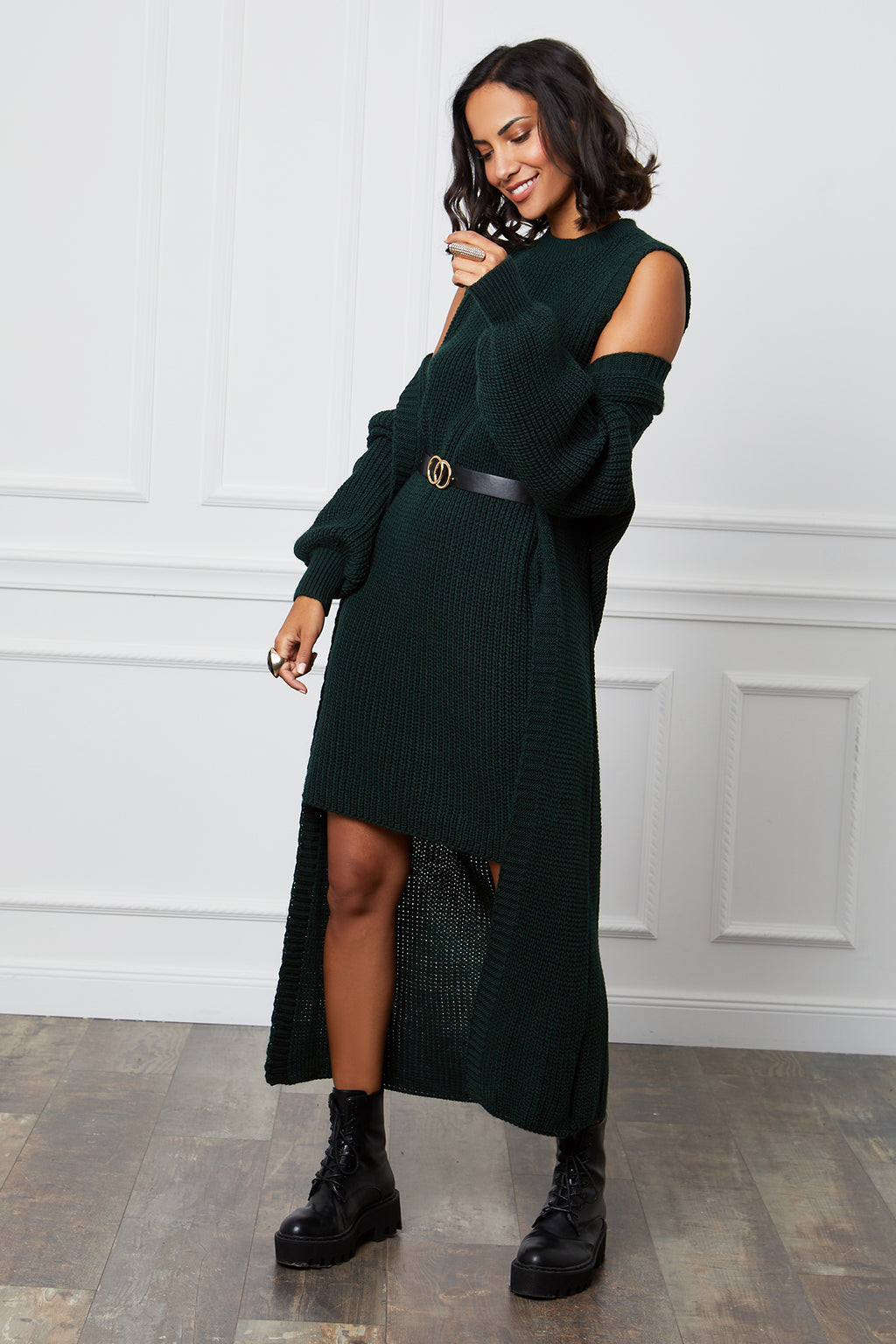 Cardigan & Dress - Green