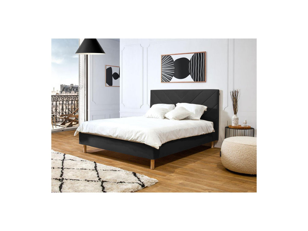 Romane - Cama con lamas macizas - Tejido de terciopelo