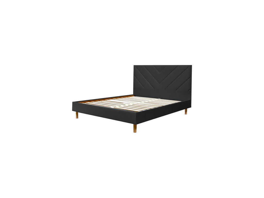 Romane - Cama con lamas macizas - Tejido de terciopelo