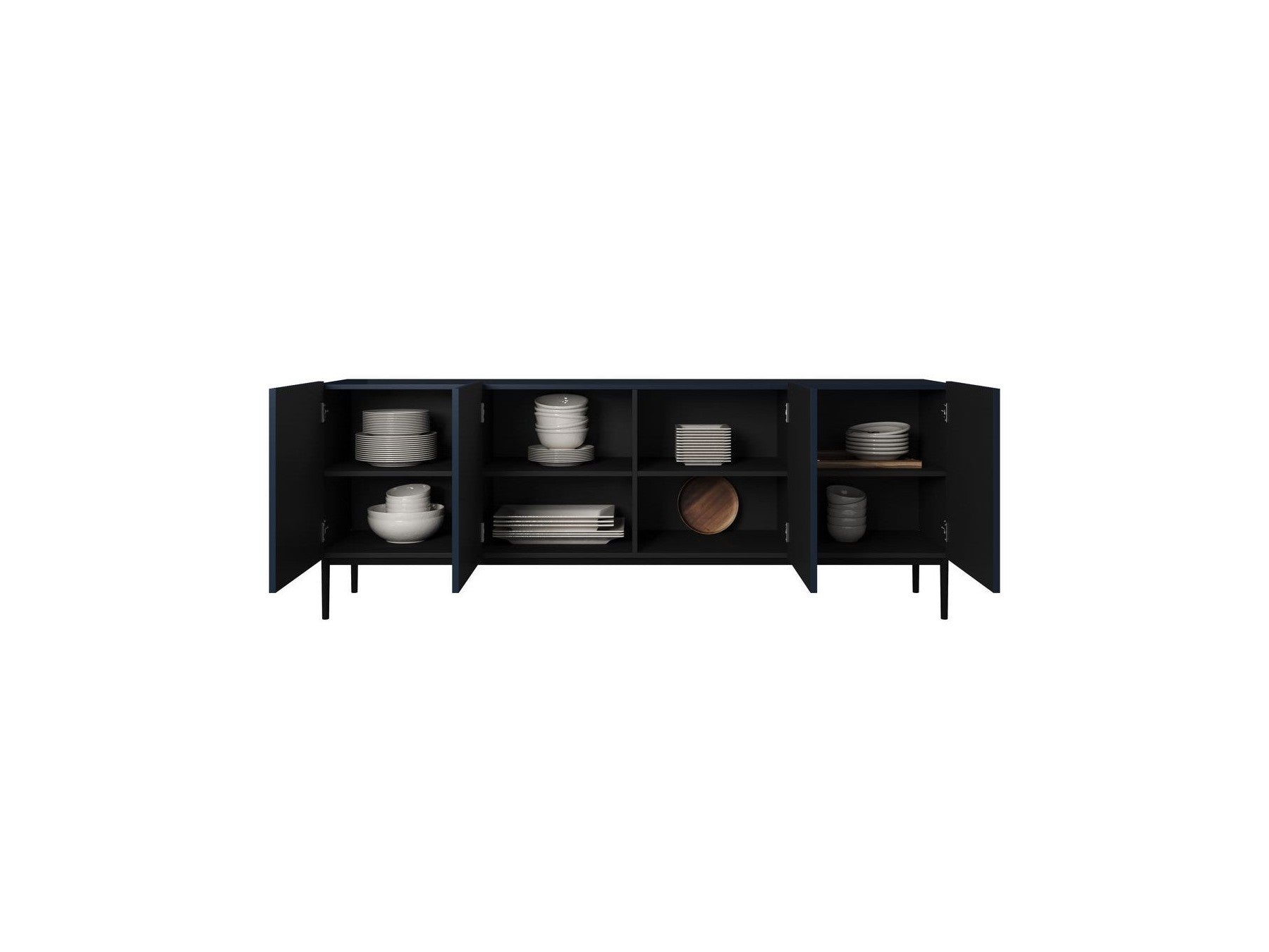 Kasha - Buffet 4 Portes - Pieds Noir