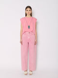 Wide Leg Jeans - Pink