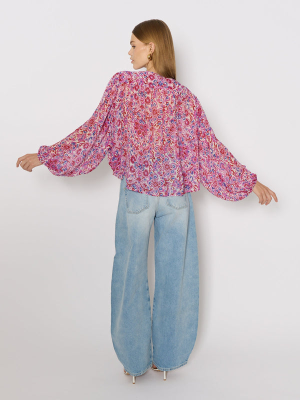 Berenice - Puffed Sleeve Printed Shirt - Aquarel-Flower