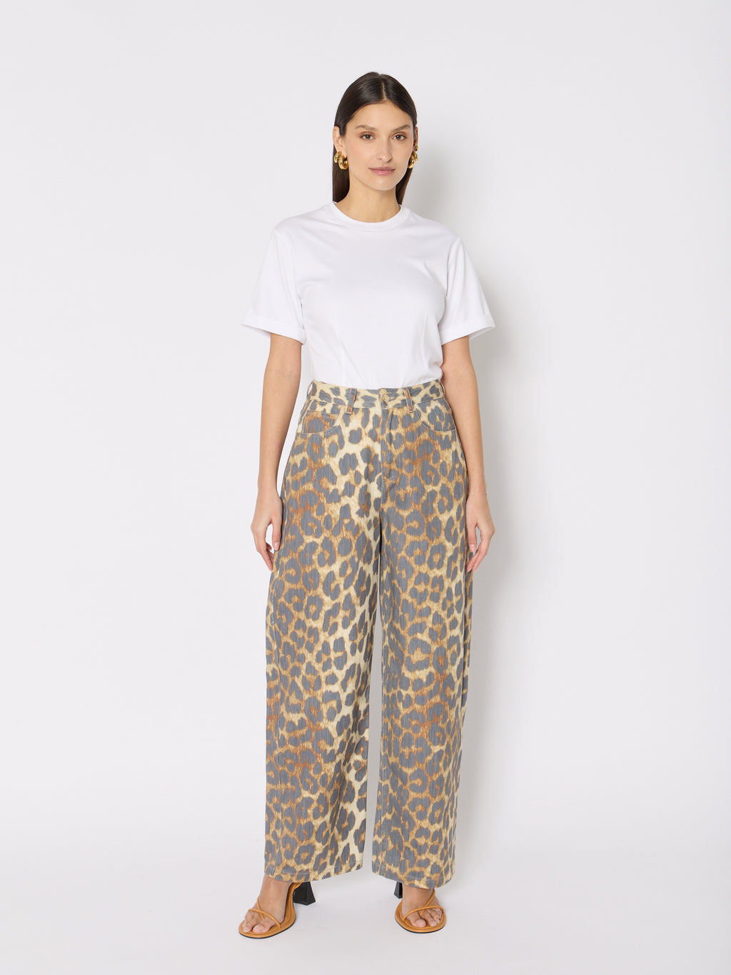 Jean Wide Leg Imprime - Leopard