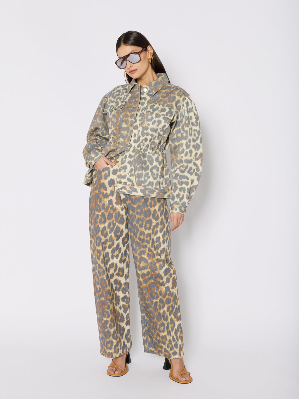 Jean Wide Leg Imprime - Leopard