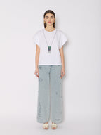 Berenice - T-shirt with Pearl Necklace - White
