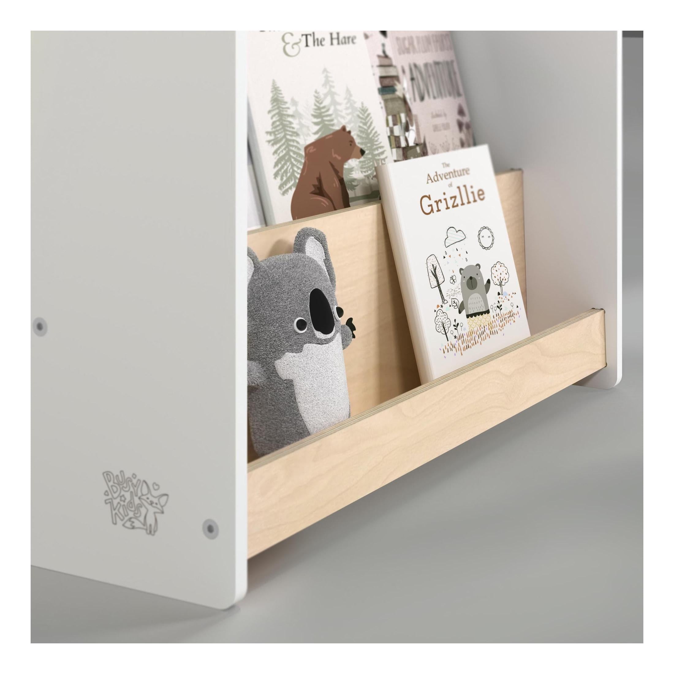 Librería y Estantería Para Juguetes Dúo – Blanco y Gris
