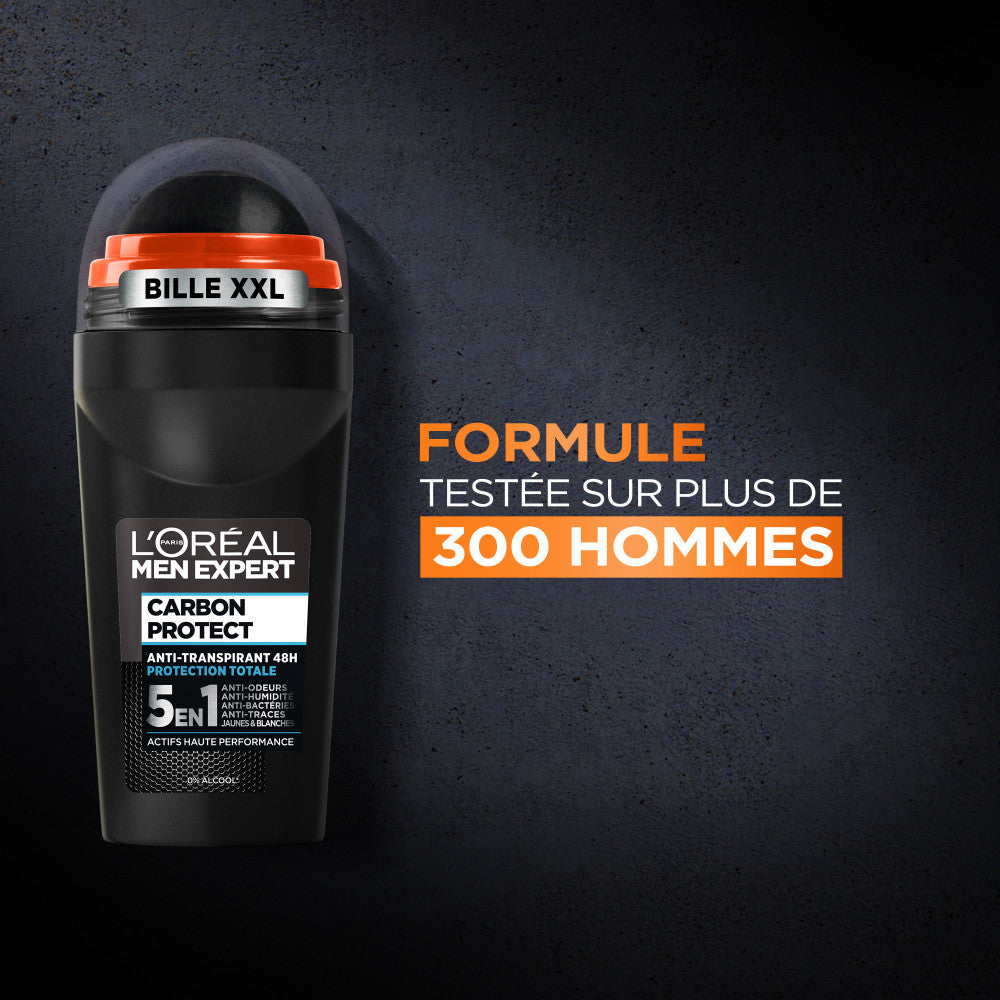 L'Oréal Men Expert - Pack of 6 - Carbon Protect Deodorant Roll-on 5In1
