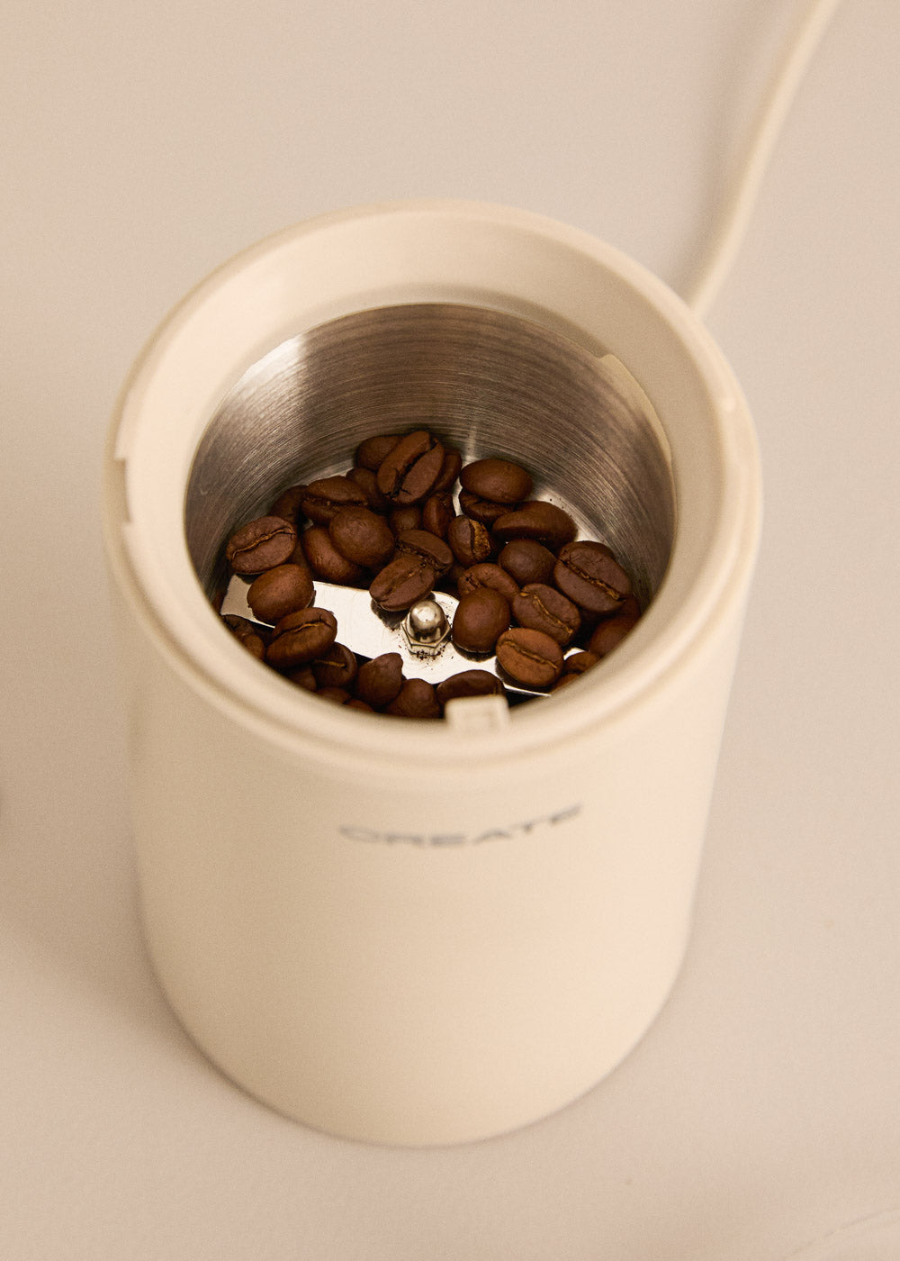 Coffee Grinder Studio - Molinillo de Café y Alimentos de Acero Inoxidable - Blanco Roto