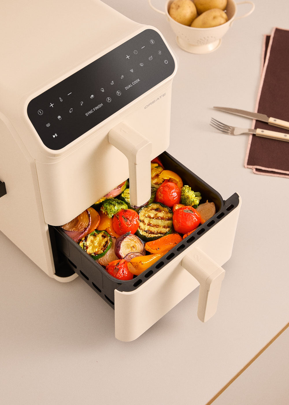 Air Fryer Dual Stack - Freidora Sin Aceite 11.2 L - Blanco Roto