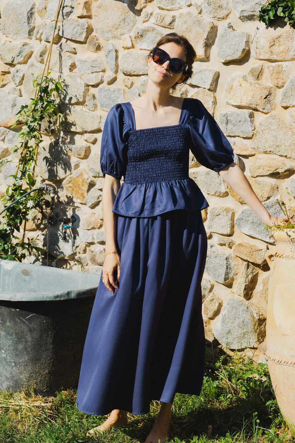 Falda azul marino Cecile