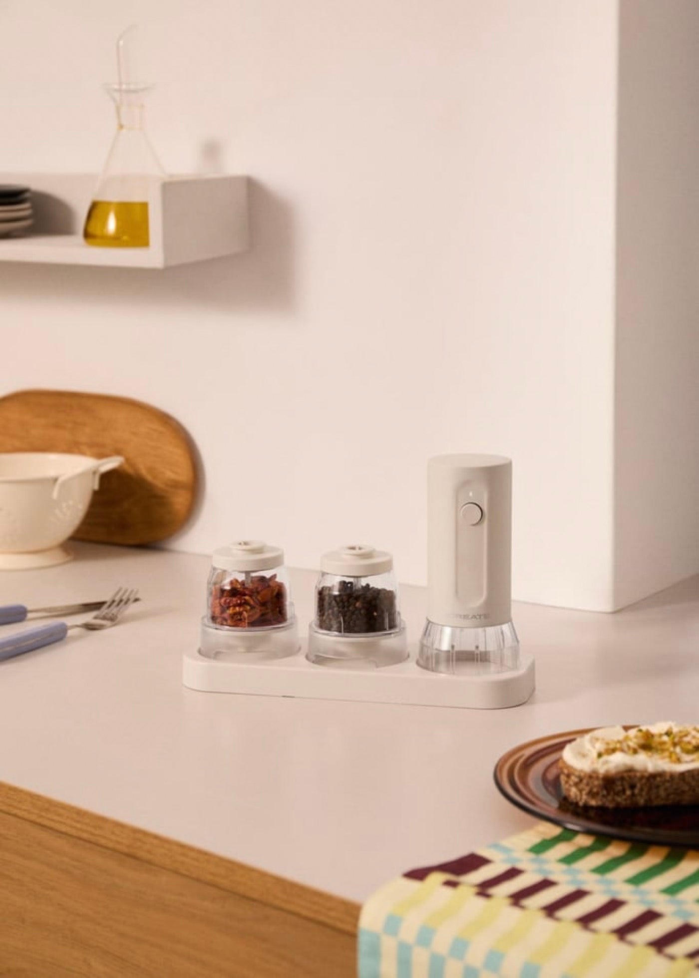 Studio Pro Spice Grinder - Electric Spice Grinder with Interchangeable Containers - Off-White