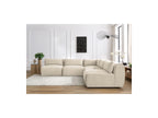 Jeanne - Modular Fixed Corner Sofa - Velvet Fabric with 4 Armless Chairs and 1 Corner Unit