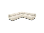 Jeanne - Modular Fixed Corner Sofa - Velvet Fabric with 4 Armless Chairs and 1 Corner Unit
